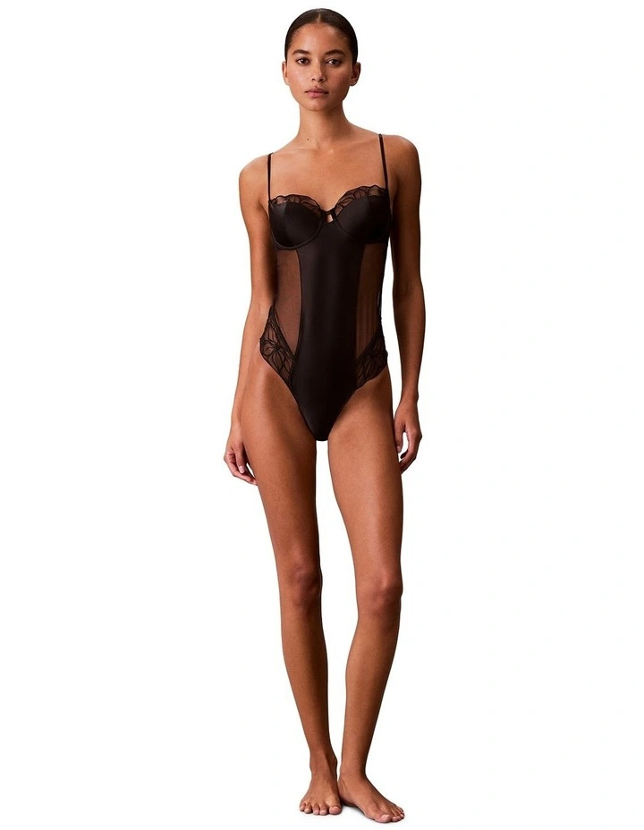 Floral Lace Bodysuit in Black image 5