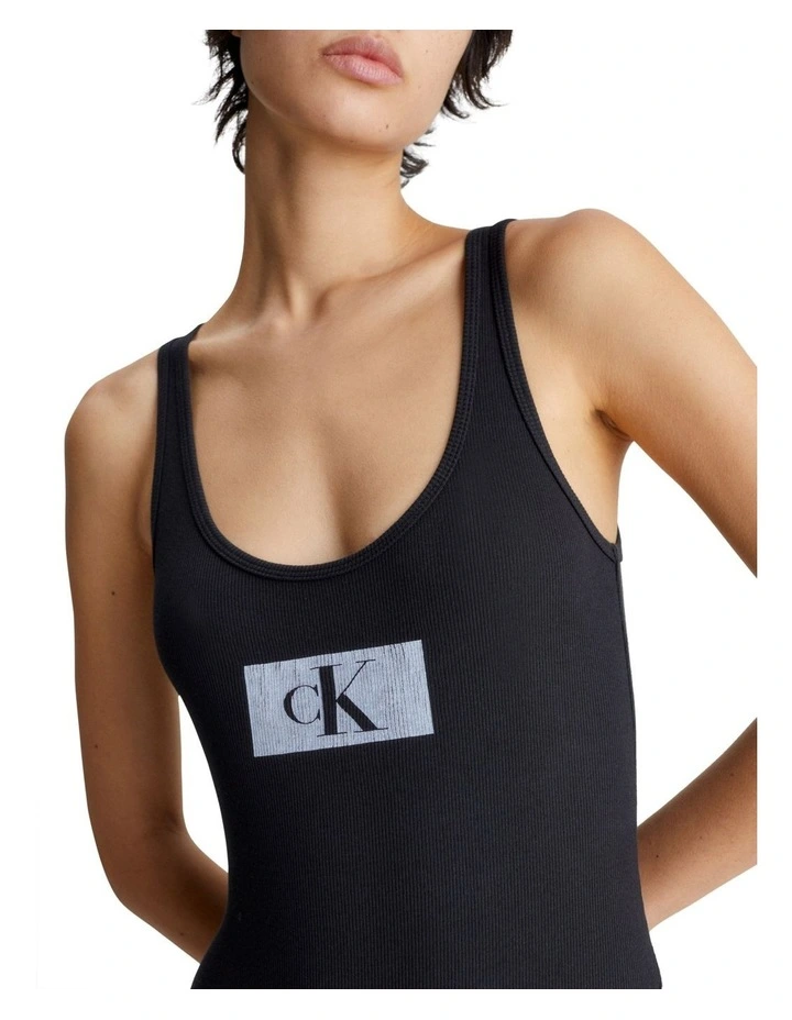 Calvin Klein 1996 Rib Rib Tank Bodysuit in Black MYER