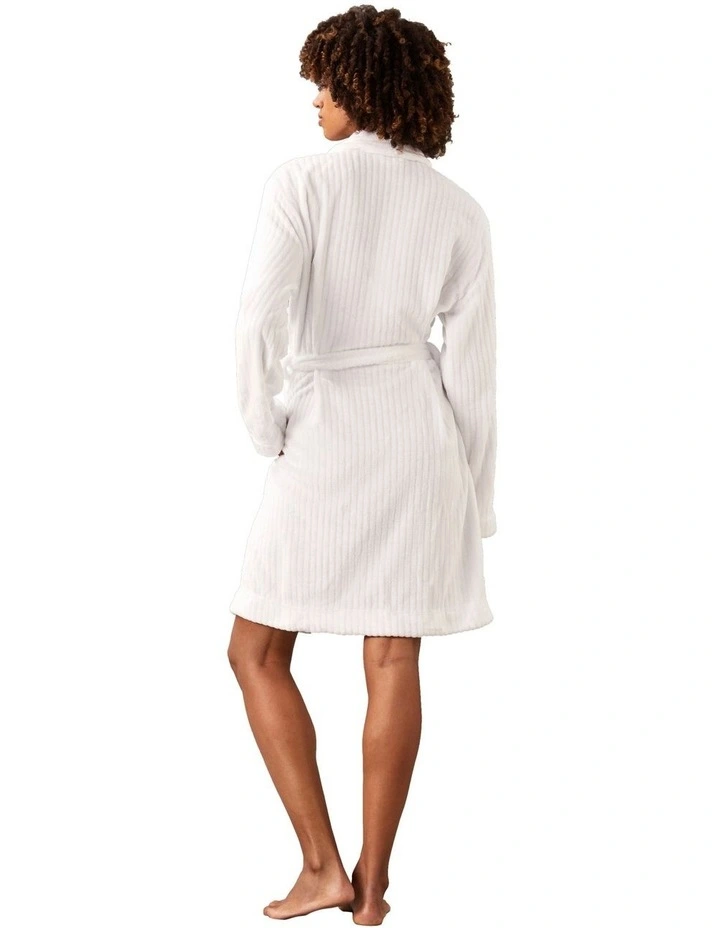 Calvin Klein Carved Fluffy Robe White image 2