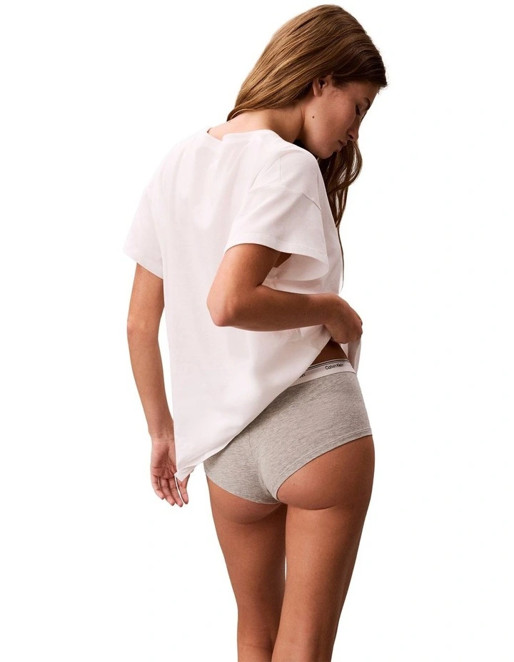 Cotton Stretch Lounge Relaxed Tee in Classic White image 3