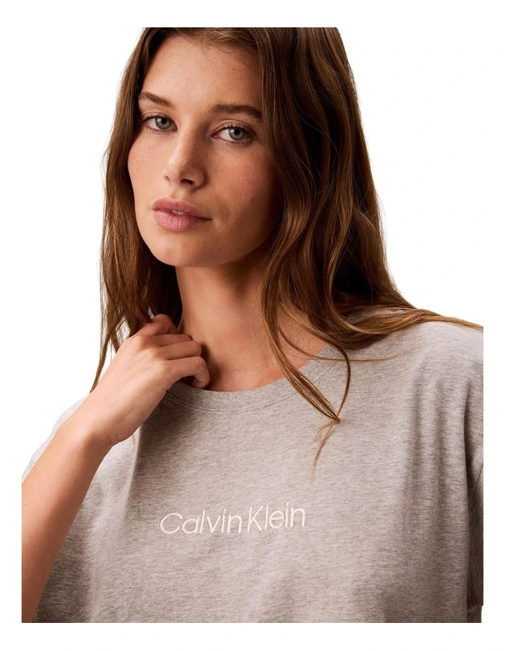 Cotton Stretch Lounge Relaxed Tee in Grey image 2