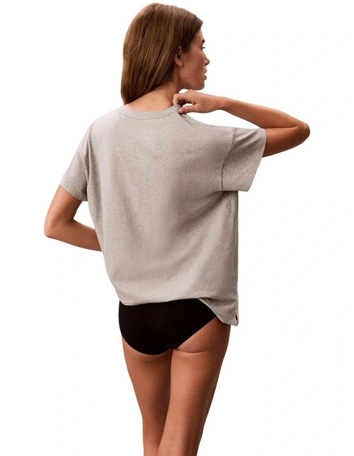 Cotton Stretch Lounge Relaxed Tee in Grey image 3