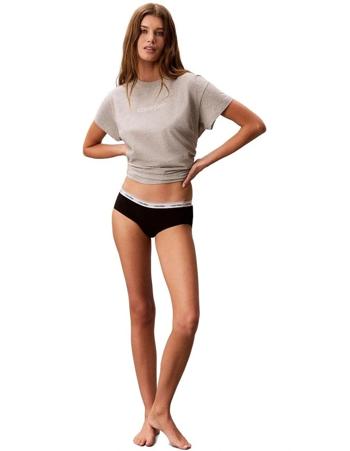 Cotton Stretch Lounge Relaxed Tee in Grey image 4