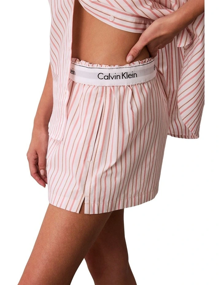 Cotton Poplin Covered Poplin Short in Aurora Stripe Peach Bliss image 2