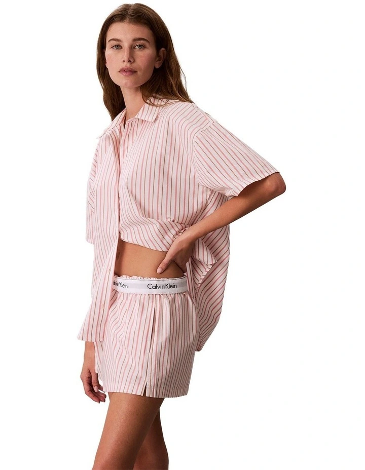 Cotton Poplin Covered Poplin Short in Aurora Stripe Peach Bliss image 4