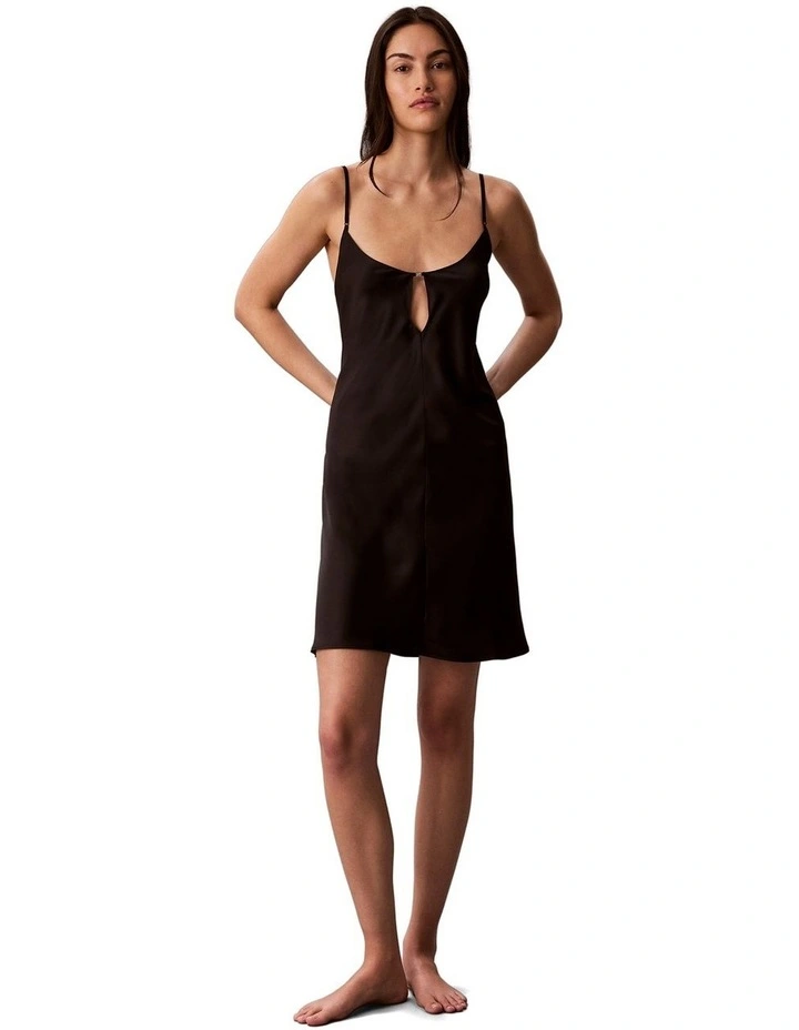 Sheen Satin Chemise in Black image 4