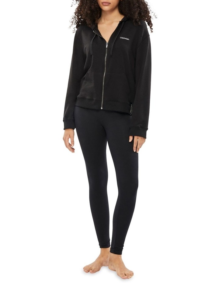 Modern Cotton Lounge Full Zip Hoodie in Black