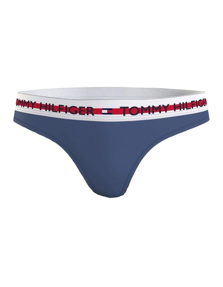 Nature Tech Tea Dye Logo Tape Stretch Thong in Pale Navy image 4