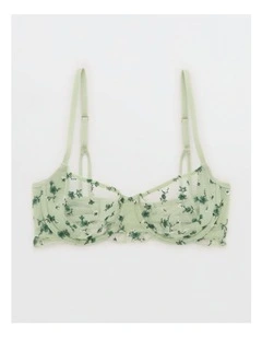 Show Off Embroidery Unlined Bra in Dusty Sage