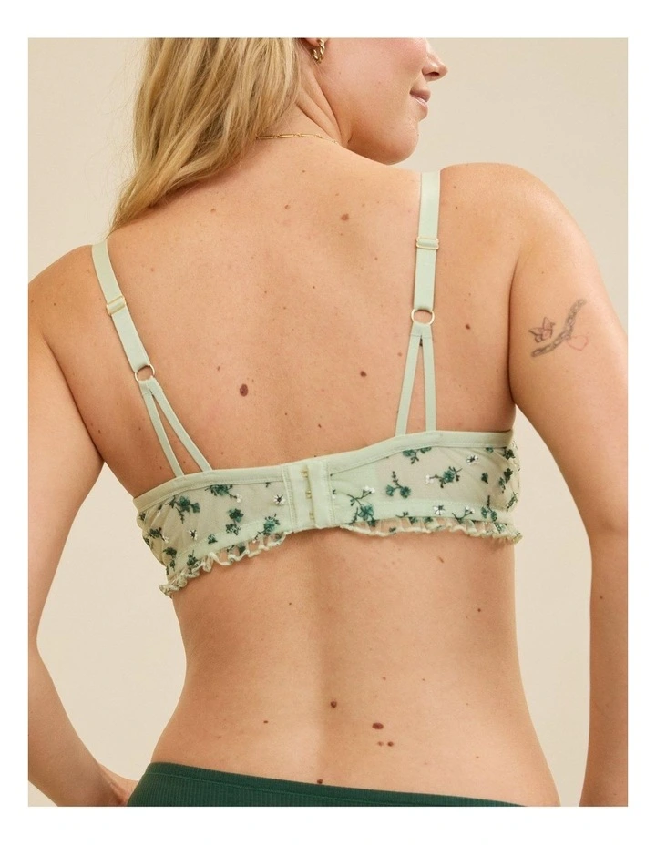 Show Off Embroidery Unlined Bra in Dusty Sage image 4