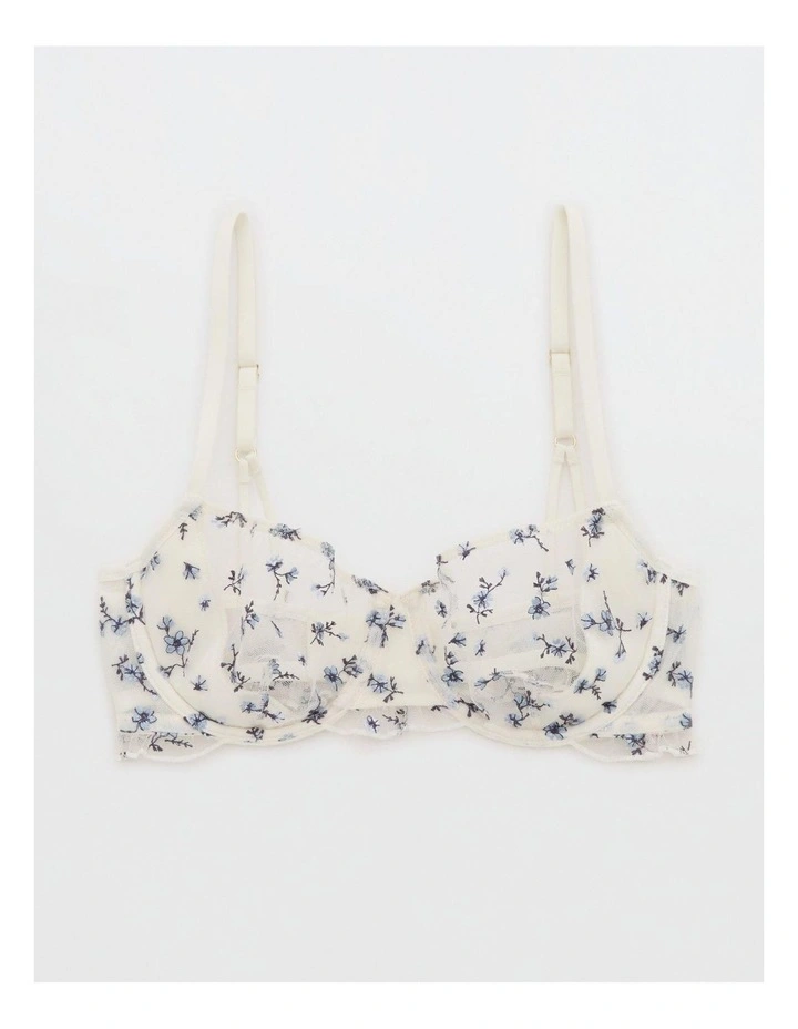 Show Off Embroidery Unlined Bra in Soft Muslin image 1