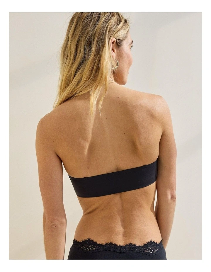 Smoothez Lightly Lined Bandeau Bralette in True Black image 4