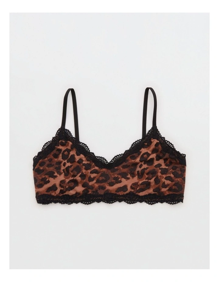 Superchill Modal Lace Trim Bralette in Brown image 1