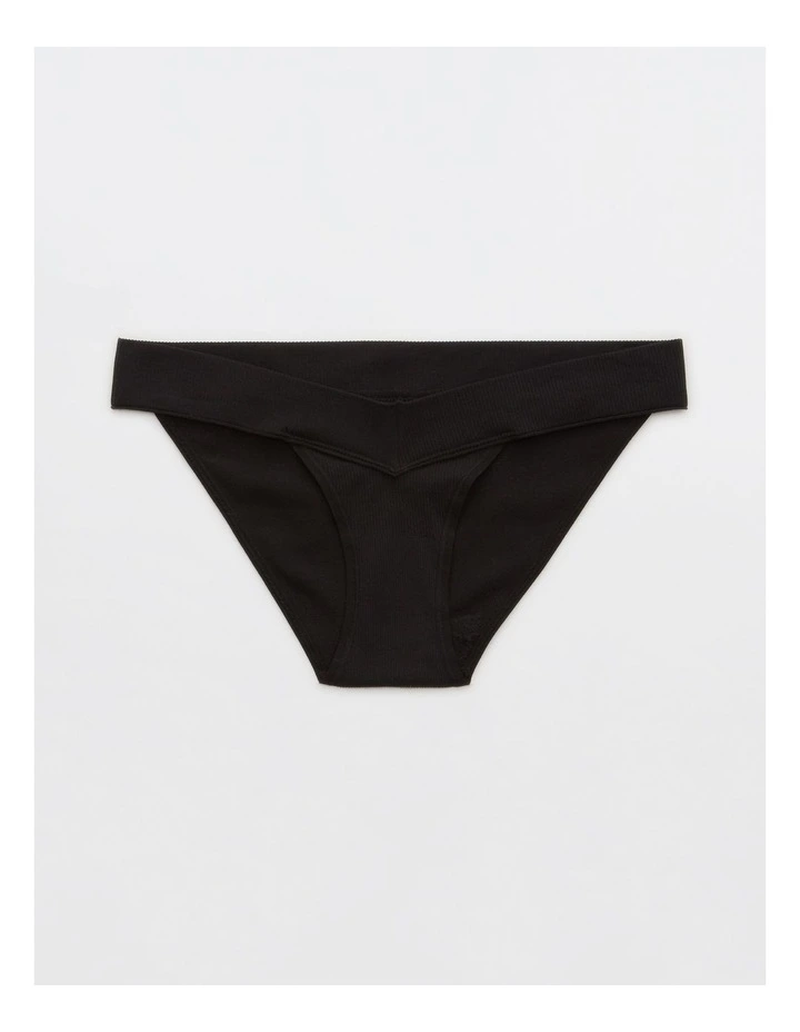 Seamless Ultra Low Rise Bikini Underwear in True Black image 1