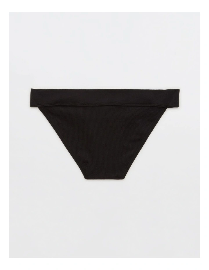 Seamless Ultra Low Rise Bikini Underwear in True Black image 2