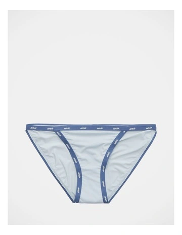 Microfiber String Bikini Underwear in Eyelet Blue