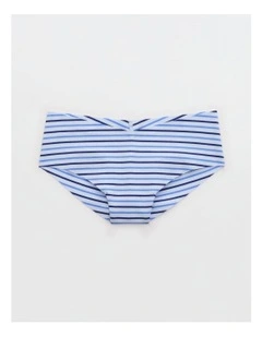 Superchill No Show Cotton Cheeky Underwear in Eyelet Blue