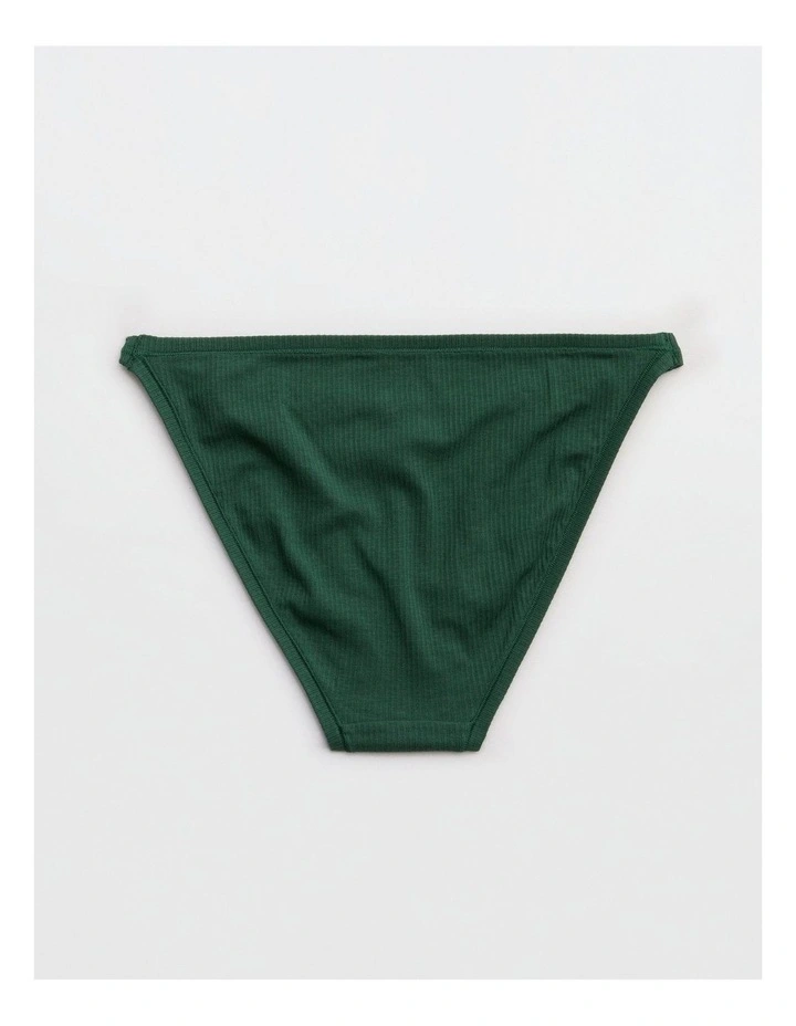 Cotton Rib String Bikini in Rugged Green image 2