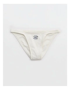 Rie Cotton Rib String Bikini in Soft Muslin