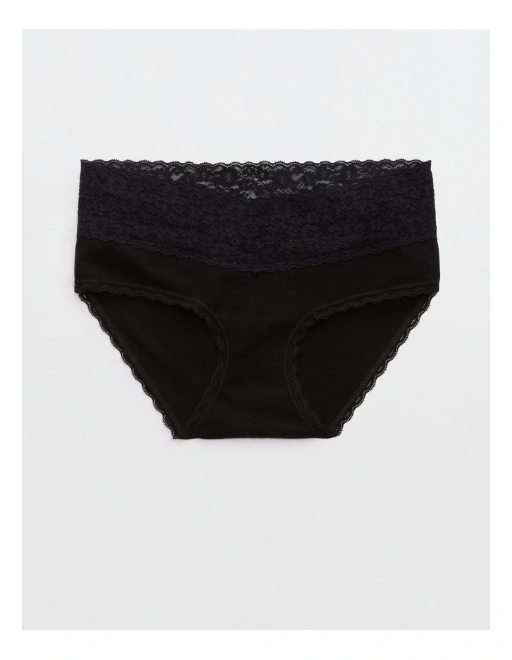 Superchill Vintage Lace Cotton Boybrief Underwear in True Black image 1