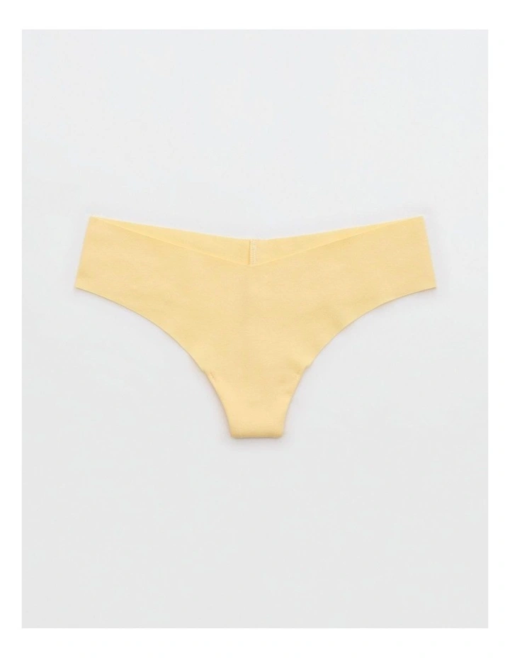 Superchill No Show Cotton Thong Underwear in Yellow Notes image 1