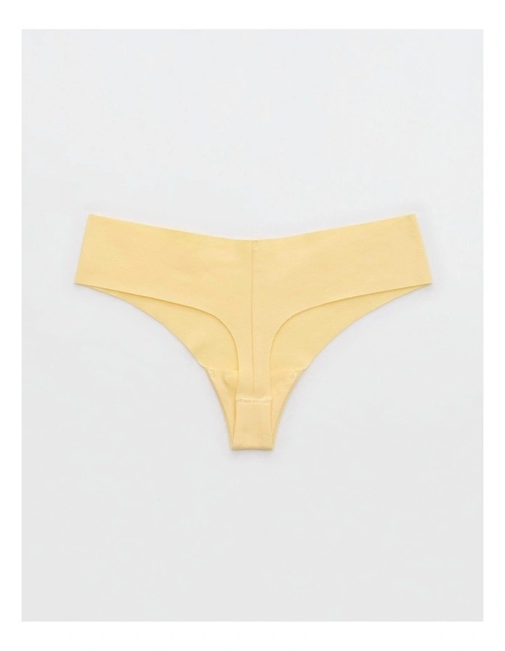 Superchill No Show Cotton Thong Underwear in Yellow Notes image 2