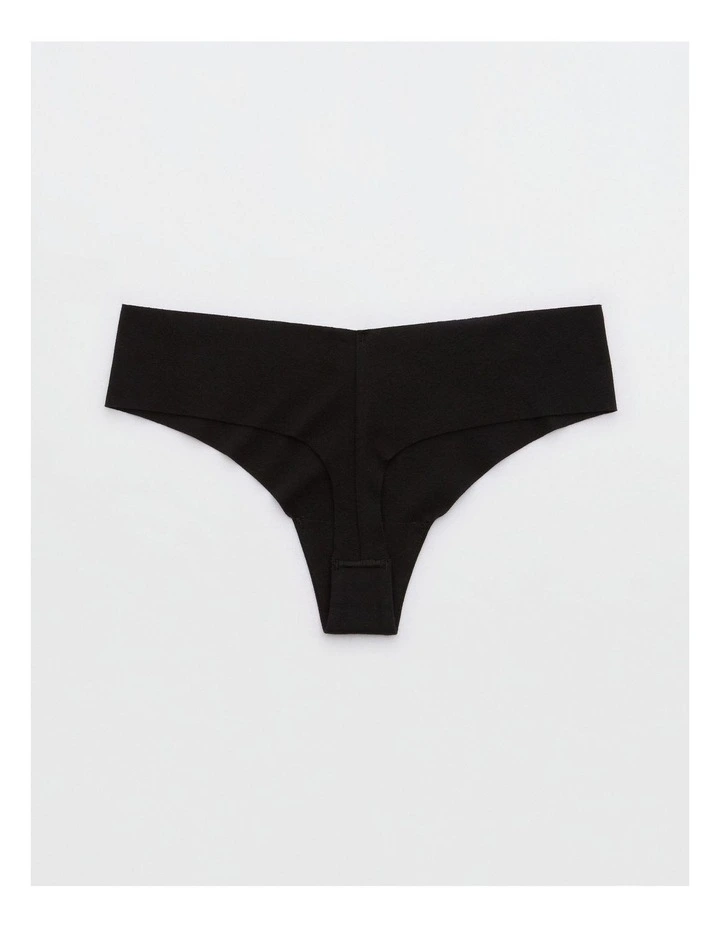 Superchill No Show Cotton Thong Underwear in True Black image 2