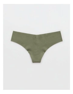 Superchill No Show Cotton Thong Underwear in Olive Fun
