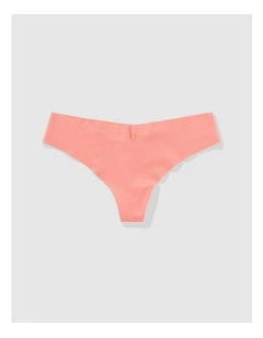 Superchill No Show Cotton Thong Underwear in Coral Crush