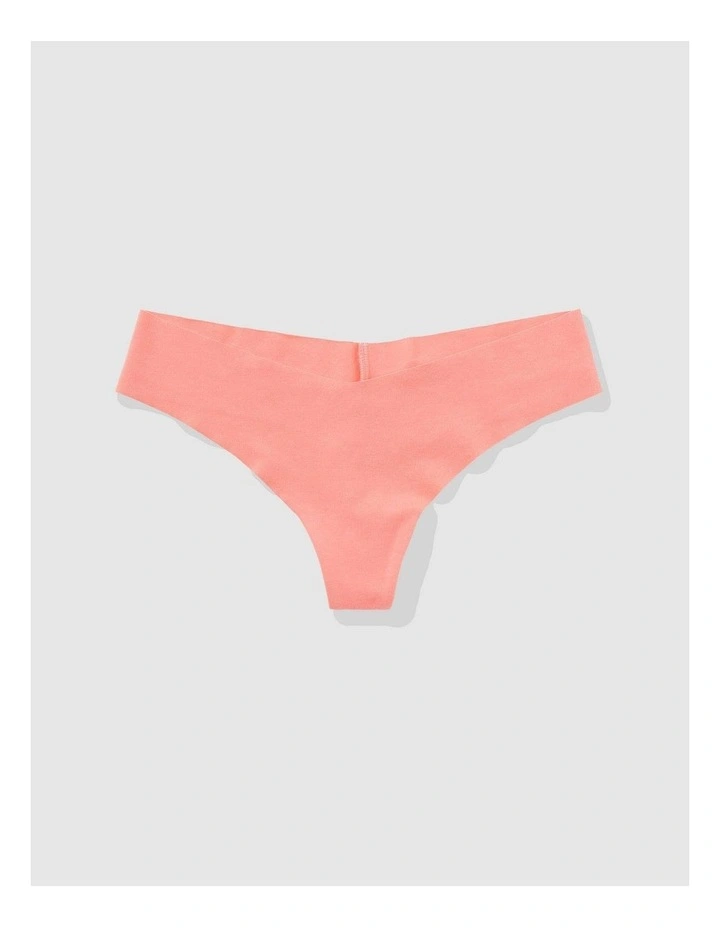 Superchill No Show Cotton Thong Underwear in Coral Crush image 1