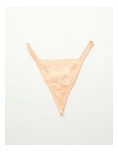 Show Off Femme Lace String Thong in Peach