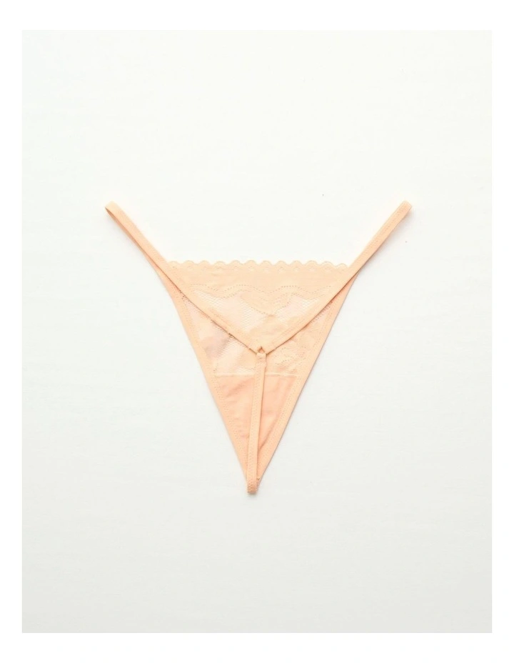 Show Off Femme Lace String Thong in Peach image 2