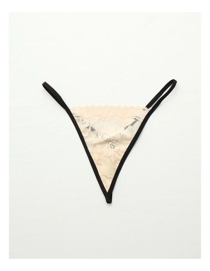 Show Off Femme Lace String Thong in Sandbar image 1