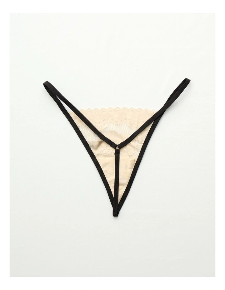 Show Off Femme Lace String Thong in Sandbar image 2