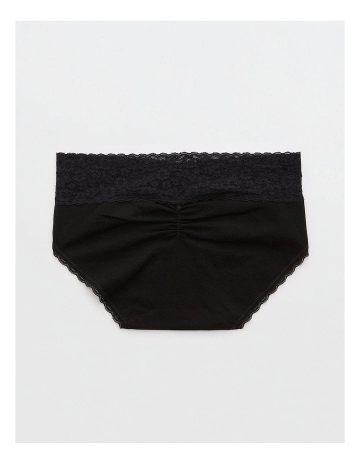 Superchill Vintage Lace Cotton Boybrief Underwear in True Black image 2