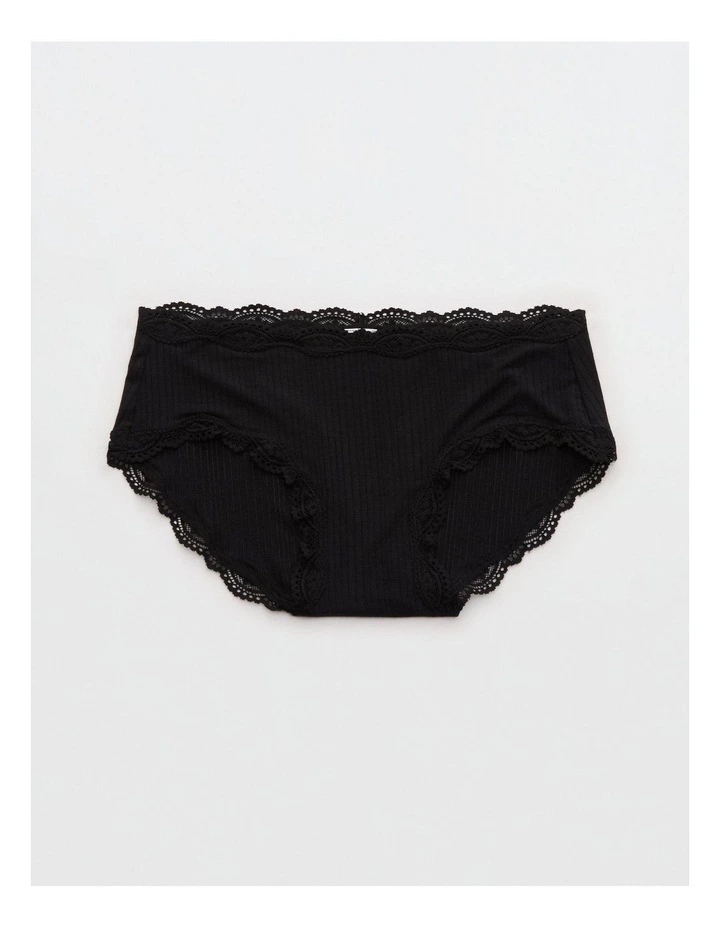 Rie Modal Lace Boybrief in True Black image 1