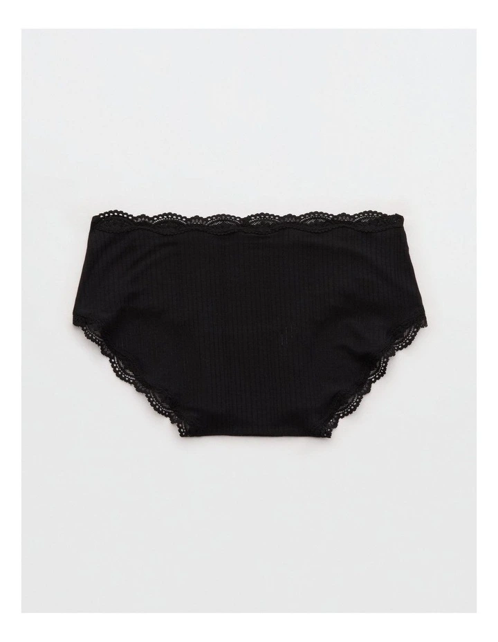 Rie Modal Lace Boybrief in True Black image 2