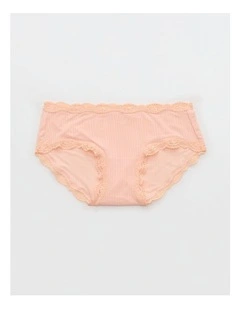 Rie Modal Lace Trim Boybrief in Peach