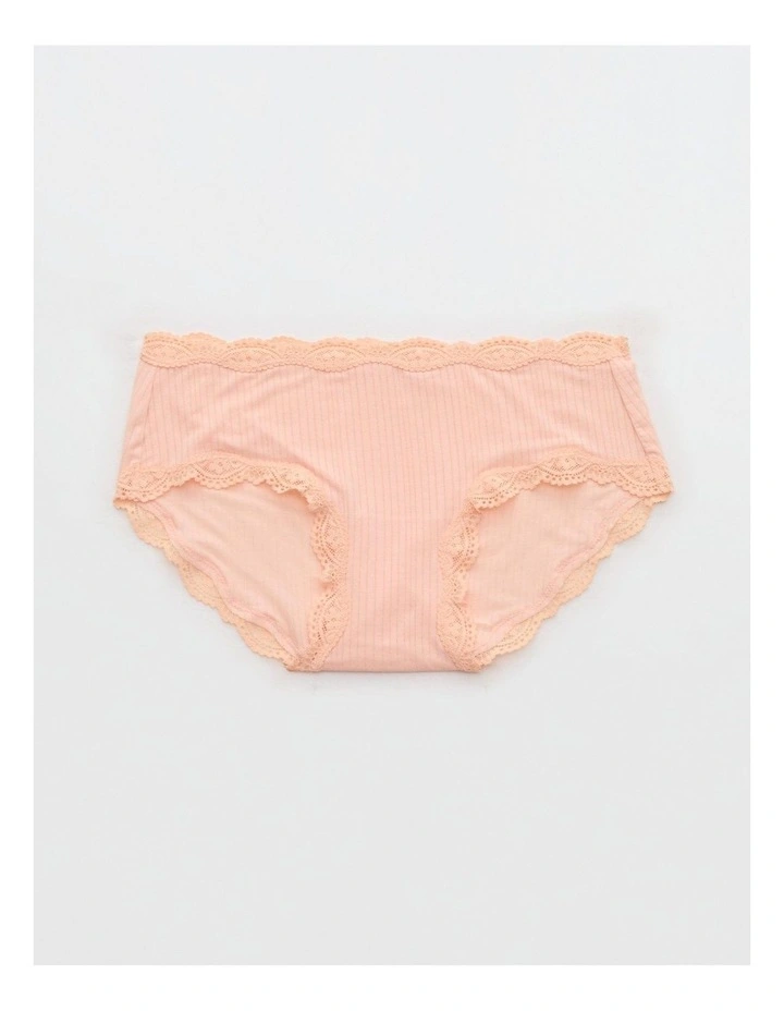 Rie Modal Lace Trim Boybrief in Peach image 1