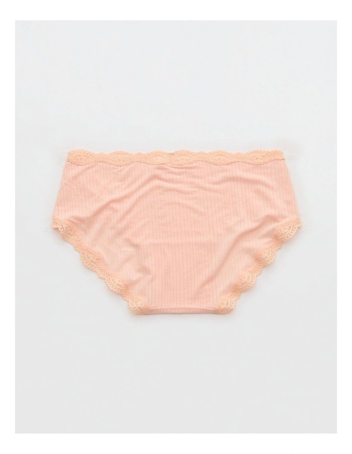Rie Modal Lace Trim Boybrief in Peach image 2