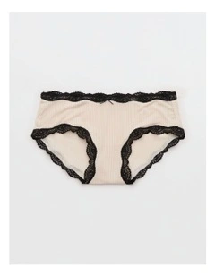 Rie Modal Lace Trim Boybrief in Cake Batter