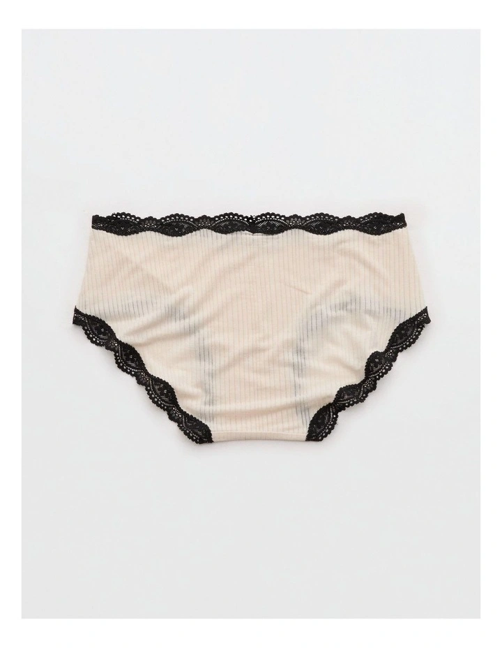 Rie Modal Lace Trim Boybrief in Cake Batter image 2
