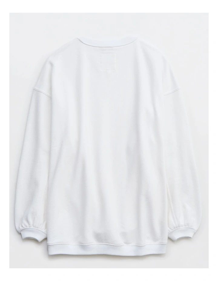 Real Crew Sweatshirt in White image 4
