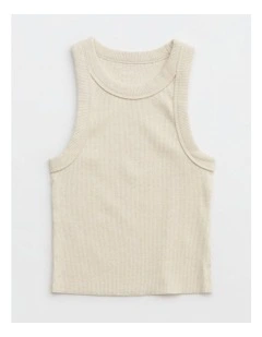 Free Spirit Ribbed Tank Top in Grey
