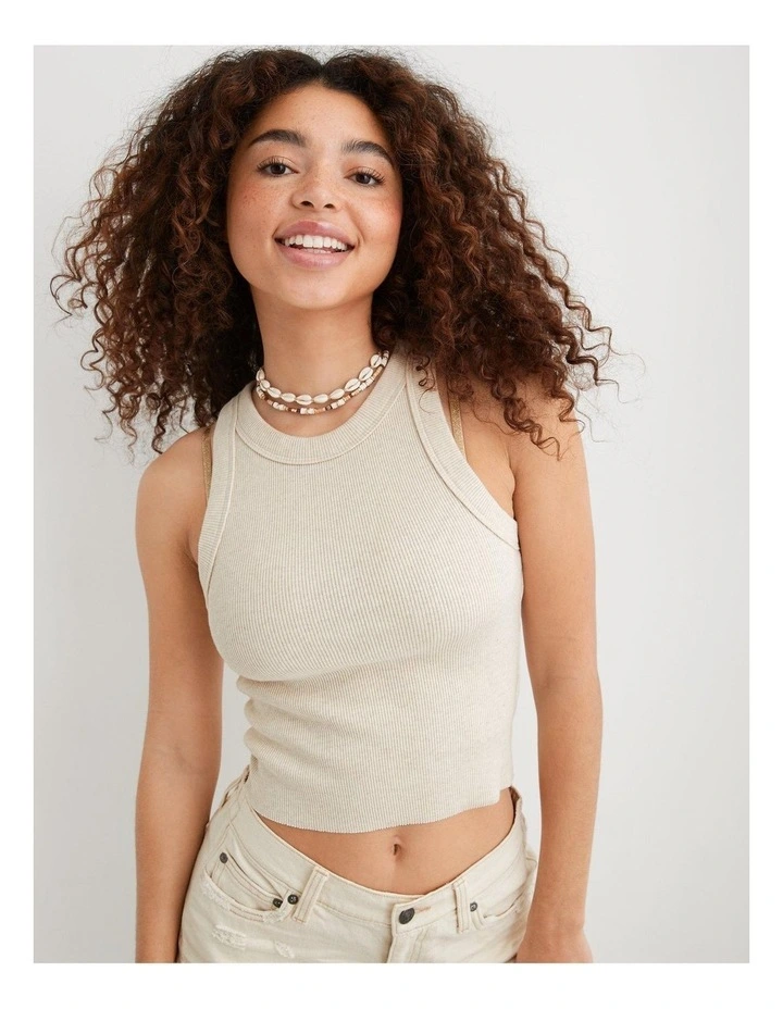 Free Spirit Ribbed Tank Top in Grey image 2