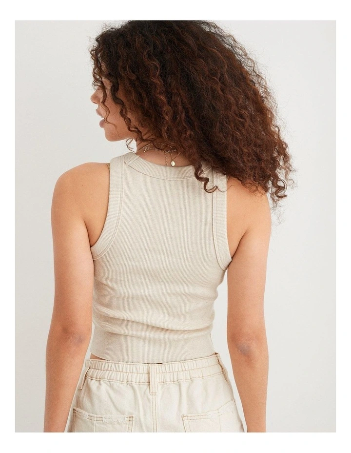 Free Spirit Ribbed Tank Top in Grey image 4