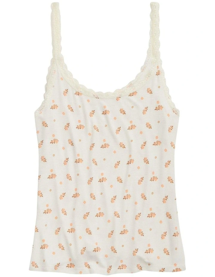 Real Soft Lace Trim Tank in White image 1