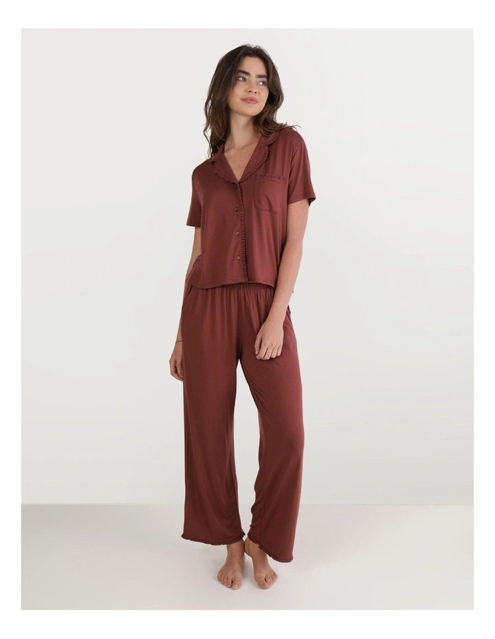 Real Soft Ruffle Top in Dark Rust image 2