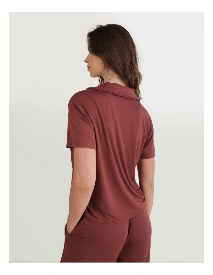 Real Soft Ruffle Top in Dark Rust image 4
