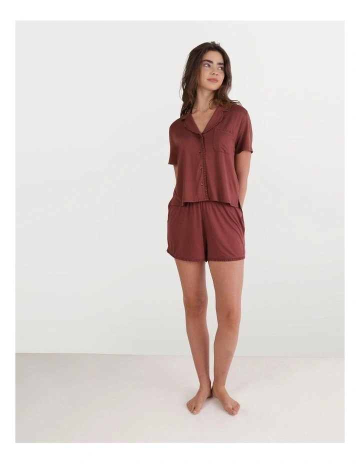 Rie Real Soft Ruffle Boxer in Dark Rust image 2
